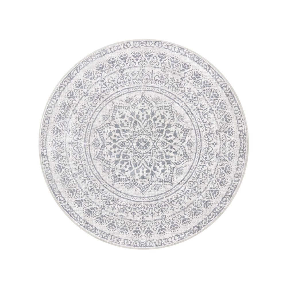 Ümmargune boho stiilis vaip,120 cm, hall