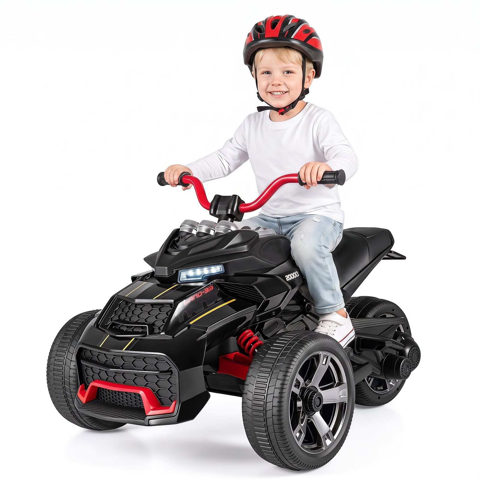 Laste elektriline ATV 12V, Laste ATV kiirusega 3-7 km/h, 111 x 72 x 64 cm, Must