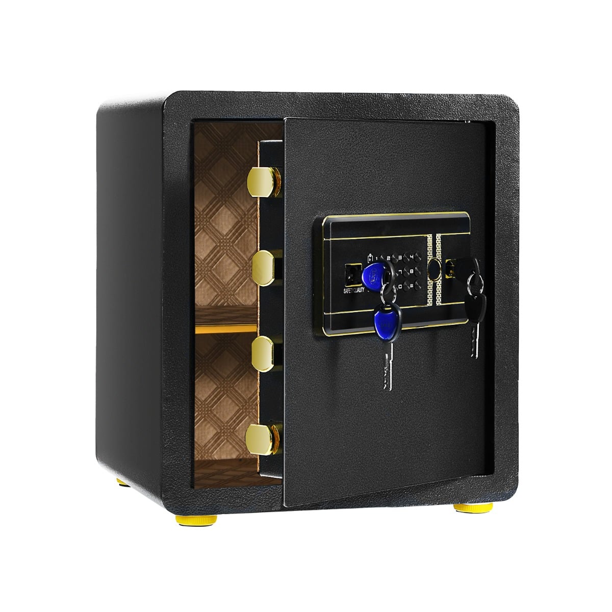 Digitaalse klaviatuuriga elektrooniline seif ja terasest turvakapp (maht 45L, 36x31x41 cm), must