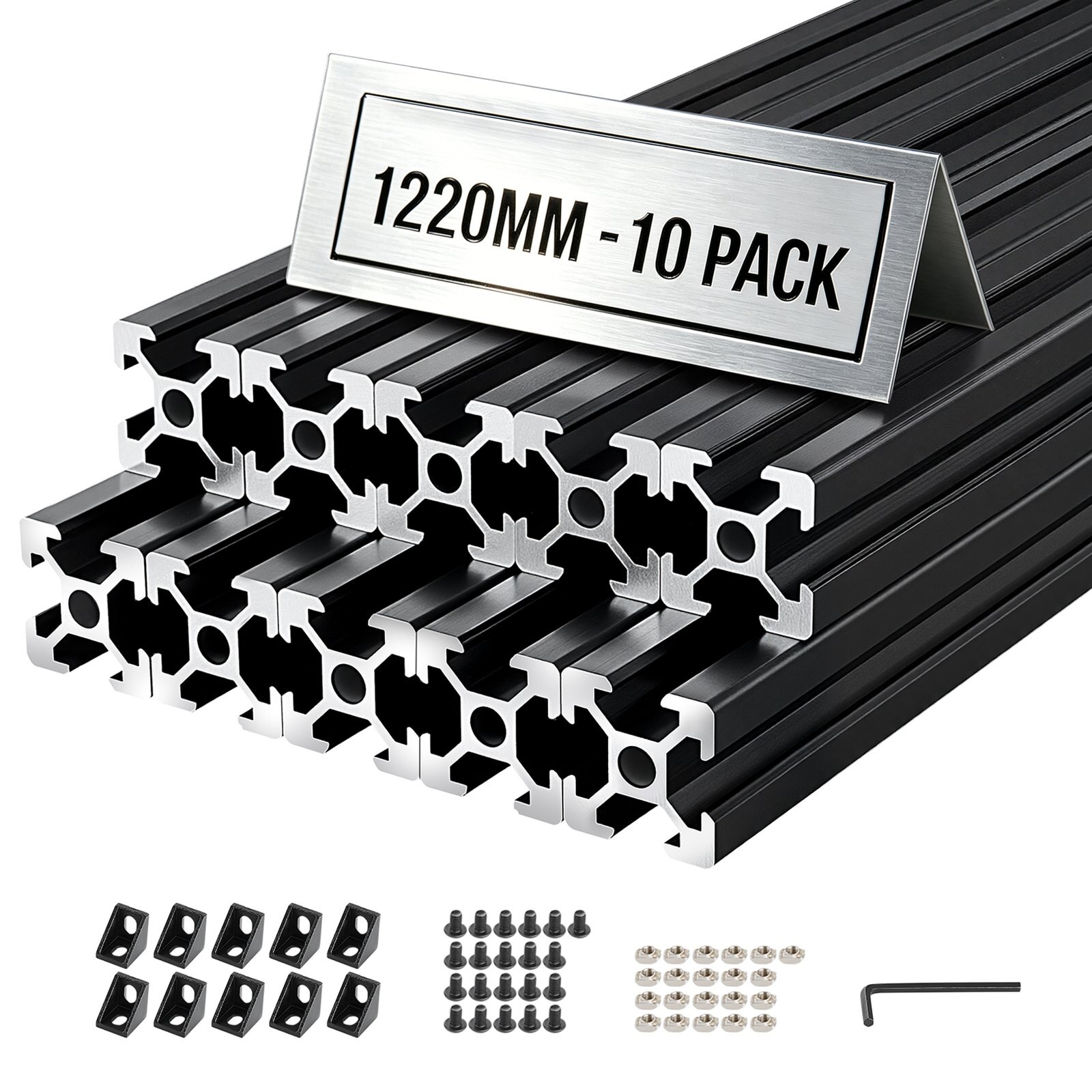 10PCS 2020 alumiiniumist ekstrusioonprofiil, 1,2 m 1220 mm