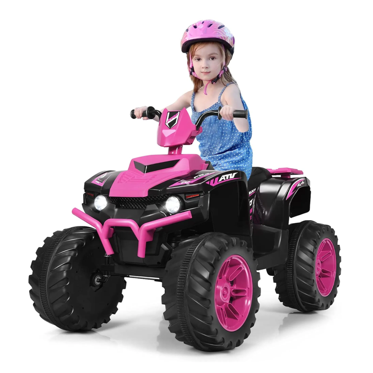 Esitulede, muusika ja signaaliga 12V laste elektri-ATV, roosa