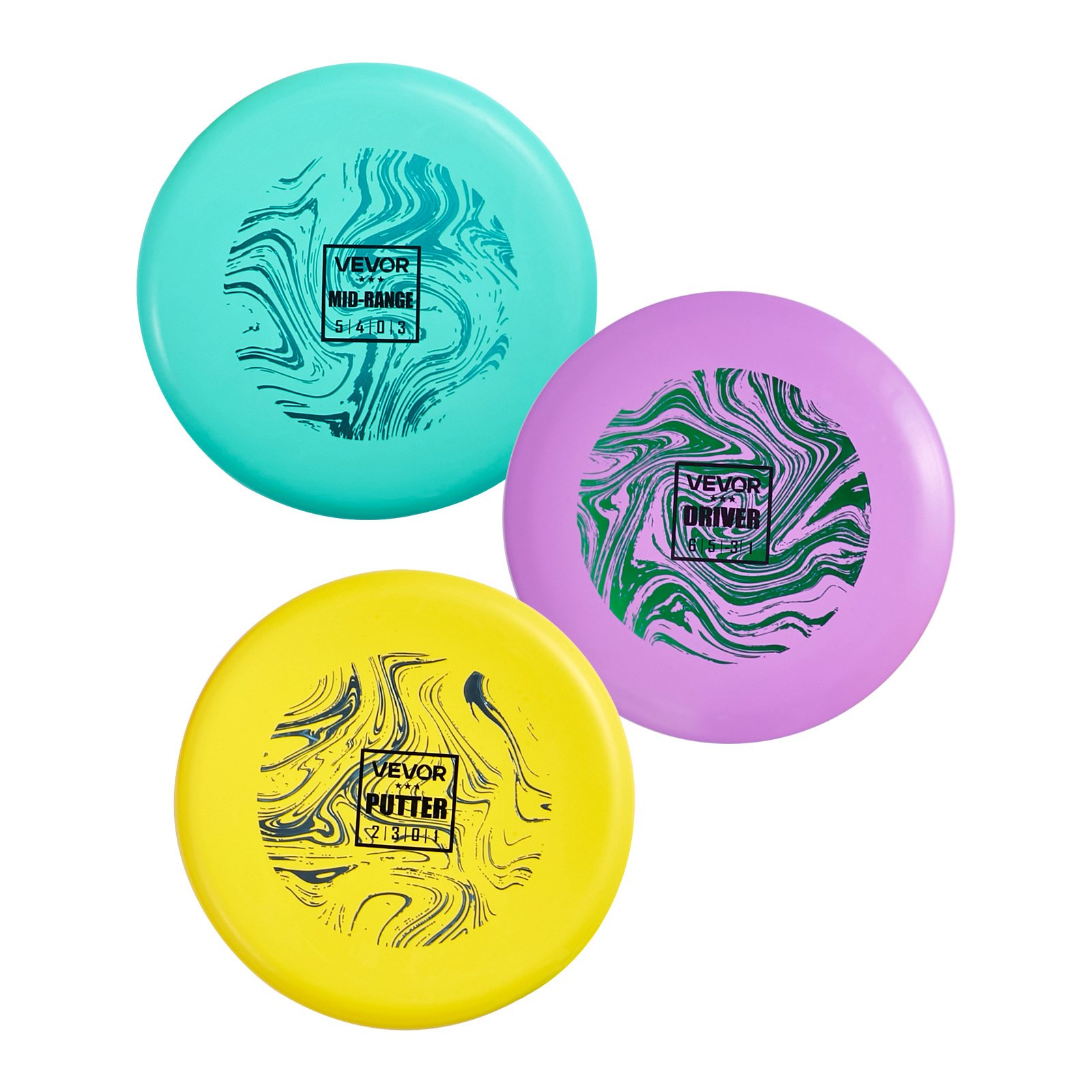 Disc-golfi algaja komplekt (3 osa), PDGA poolt heaks kiidetud kettad (Putter, Mid-Range, Driver)