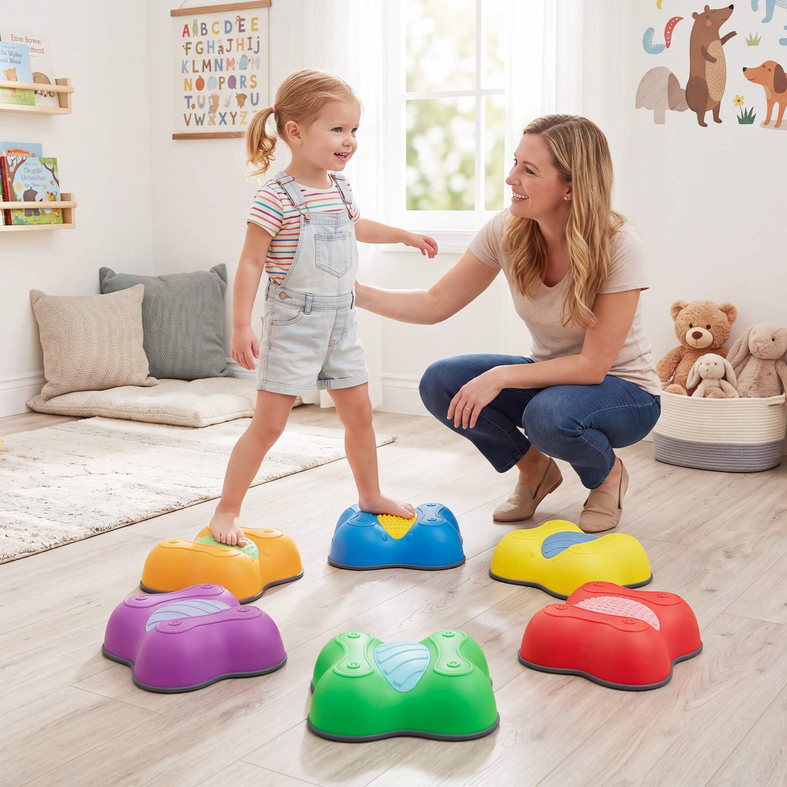Montessori takistuste koordinatsioonimäng väikelastele eemaldatavate mänguasjadega