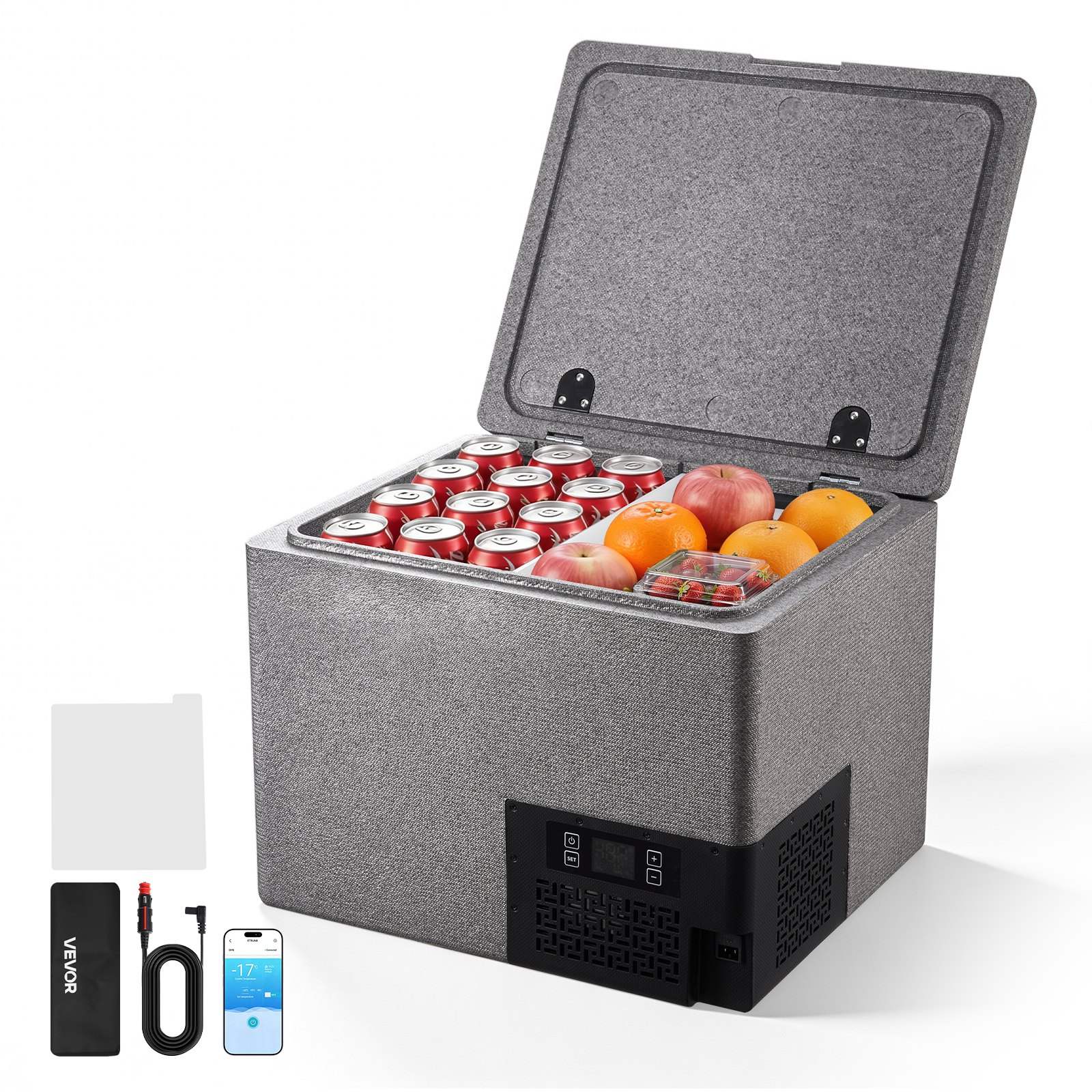 12 Volt Refrigerator, 42.3 QT/ 40L Car Fridge, Portable Ultra-Light EPP Freezer, APP Control Electric Compressor, 12V/24V DC, -10℃ to 10℃, for Truck Van RV SUV Boat Travel Camping