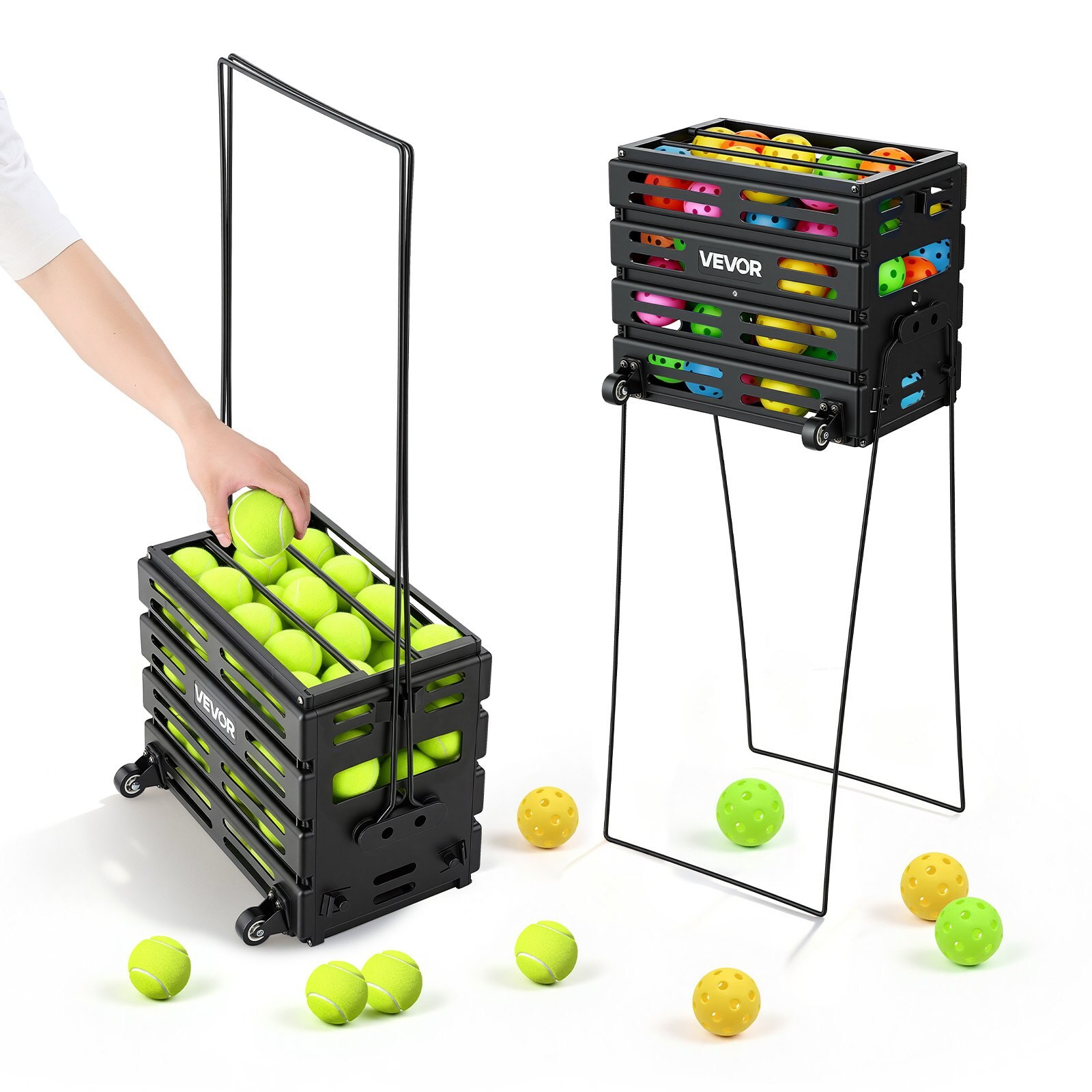 Tennisepallipunker, mahutab 80 tennisepalli, treeninguks ja kandmiseks