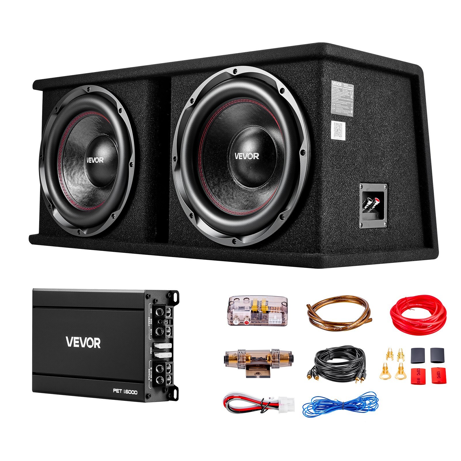 Subwoofer-bassikomplekt, 305 mm, 1200 W RMS, korpusega, erinevate sõidukite pakiruumidele