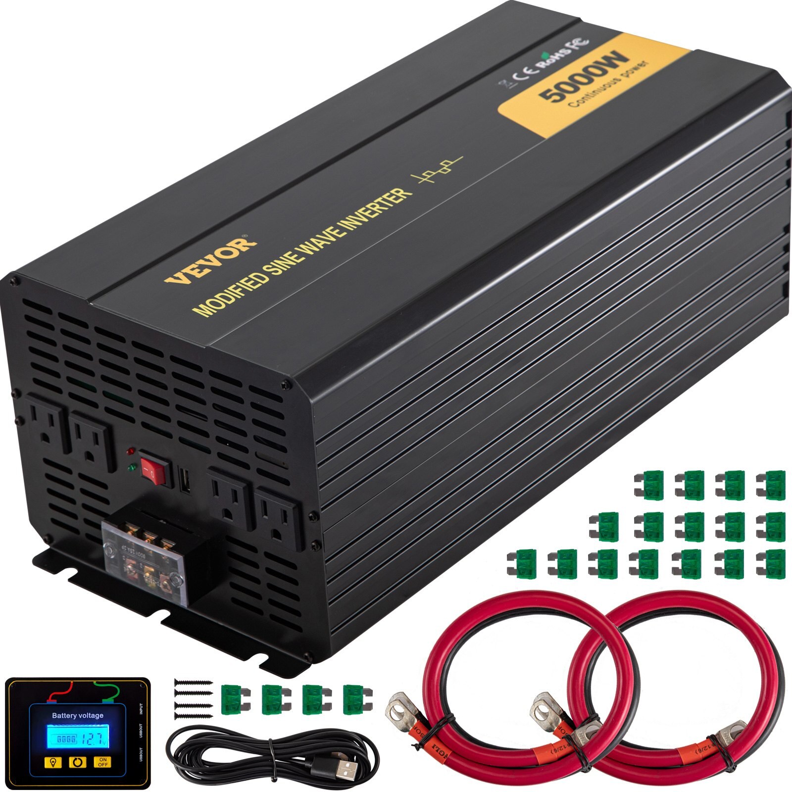 Võimsusmuunduri modifitseeritud siinuslaine inverter 5000 W DC12V - AC 120 V muundur