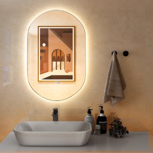 80 x 50 cm LED-seinapeegel ovaalne hämardatav vannitoapeegel
