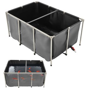 Kokkupandav PVC kalatiik, must, roostevaba teras