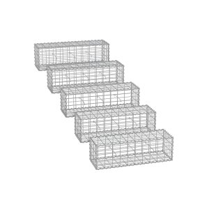 Gabioonkorvid, 5 tk komplekt, 5 x 10 cm silmasuurusega, hõbedased