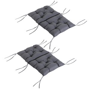 2 istmepadja komplekt, 98 cm x 50 cm x 8 cm istmepadjad paeltega, polsterdatud padjad, pestavad/Ergonoomilised istmepadjad koju, aeda, diivanile, hall
