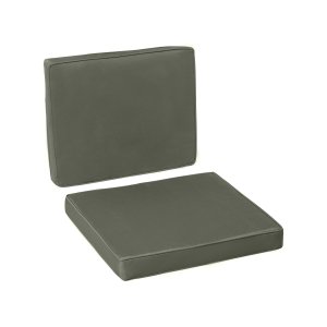 2-osaline istmepadjakomplekt, 56 x 52 cm toolipadjad lukuga, kangaga kate, 7 cm paksune polsterduspadi, pestav, tumehall