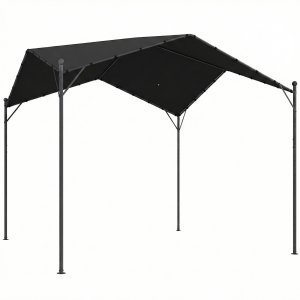 Pergola paviljon 3x3m, vetthülgav, stabiilne, talvekindel, päikesekaitsega, viilkatuse ja kolmnurksete toestustega.