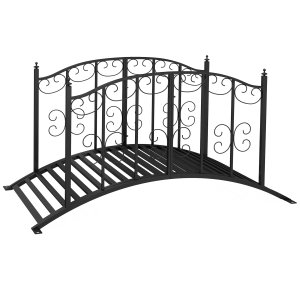 Vintage-stiilis metallist aiasild, aia ja tiigi kaunistus, 119x67x70 cm, must