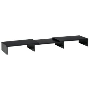 Monitorialus, kahe ekraaniga, reguleeritava pikkuse ja pöördenurgaga, arvuti, sülearvuti, sülearvuti, printeri jaoks, 80–117 x 23,5 x 10 cm, must