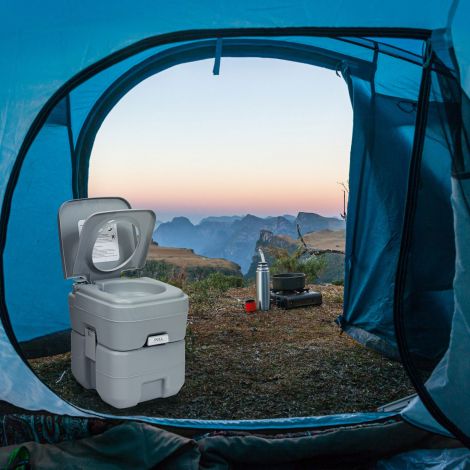 Camping-tualett Reisitualett Mobiilne tualett WC Kaasaskantav õuetualett 20 l – hall