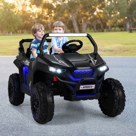 2-kohaline lasteauto 2,4G puldiga, 12V laste UTV muusika ja esilaternatega 118 x 74 x 71 cm must
