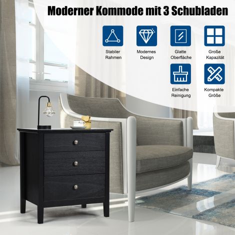 Öökapp 3 sahtliga, abilauake, öökommode, öökapp, must