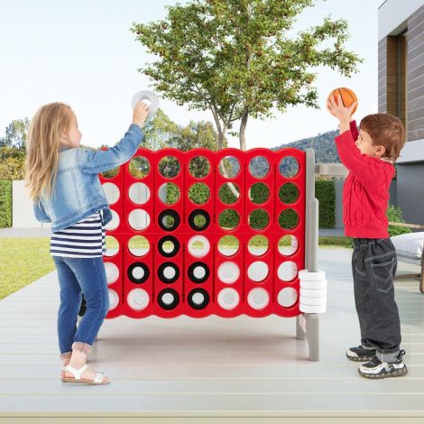 Suur 4 võidab Jumbo 4 võidab komplekt 84 x 33 x 79 cm Punane + Hall