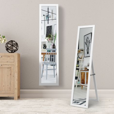 2 ühes täispikk peegel puidust raamiga 37 x 155 cm valge