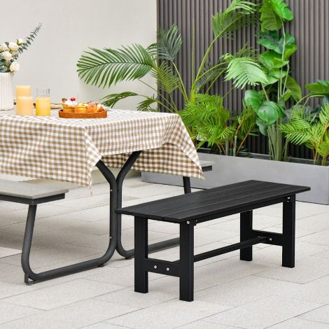 Aiapink kahele inimesele restist istmega, kandevõime kuni 300 kg, 120 × 36 × 40,5 cm, must