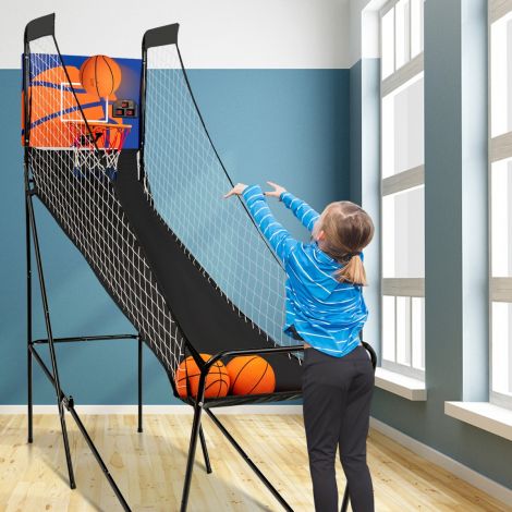 Kaasaskantav arkaadikorvpallimängu automaat lastele 208 × 62 × 207 cm must