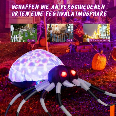 105 cm laiune täispuhutav Halloweeni ämblik mitmevärviliste tulede ja puhuriga
