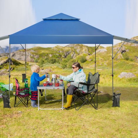 Päikesekaitsetelk lahtikäiv katusega telk 300 x 537 x 270–290 cm sinine