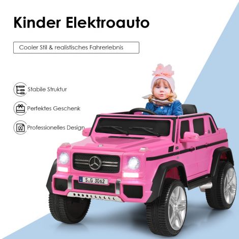 12 V litsentseeritud Mercedes-Benz Maybachi akutoitel Jeep vedrustusega roosa