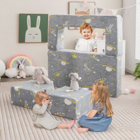 4-ühes laste tugitool 2 tumbaga ja eemaldatava, pimedas helendava kattega 107 × 52 × 41,5 cm