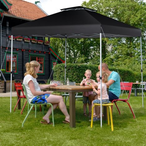 Pop-up katusega õuetelk, pidutelk reguleeritava kõrgusega 305 x 305 cm, must