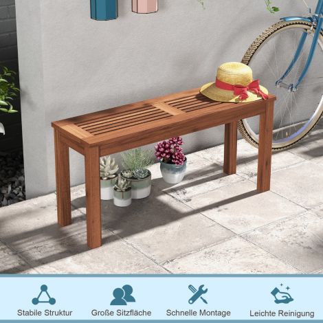 Ilmastikukindel 2-kohaline aiapink, seljatoeta puidust pink, kuni 150 kg, 100 × 30,5 × 47 cm, 2 tk