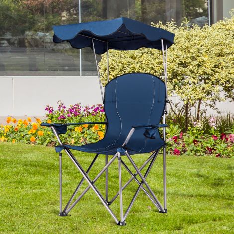 Kokkupandav matkatool päikesevarju, joogitopsihoidja ja kandekotiga 96,5 x 67,5 x 130 cm Sinine
