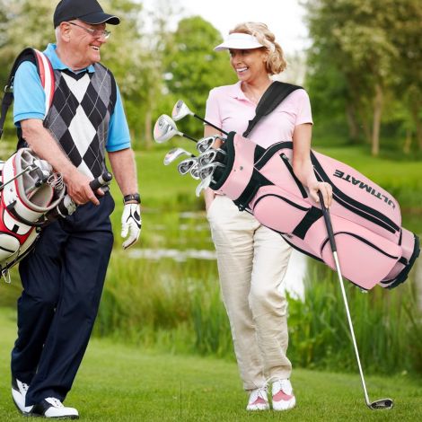 10-osaline täielik golfikeppide komplekt naistele, täiuslik roosa golfikink