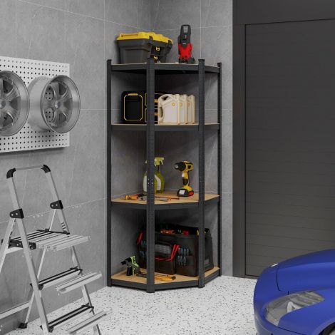 Laoriiul 70 x 70 x 180 cm raskekaalriiul 4 reguleeritava riiuliplaadiga must