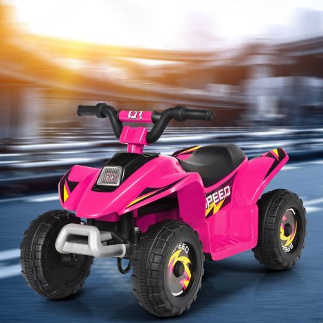 Lapsevankri mini elektriline quad 6 V akutoitel 2,8–4,6 km/h roosa