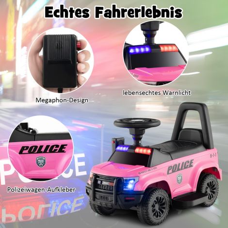 Politsei elektriauto lastele 6V elektriline lasteauto panipaigaga roosa