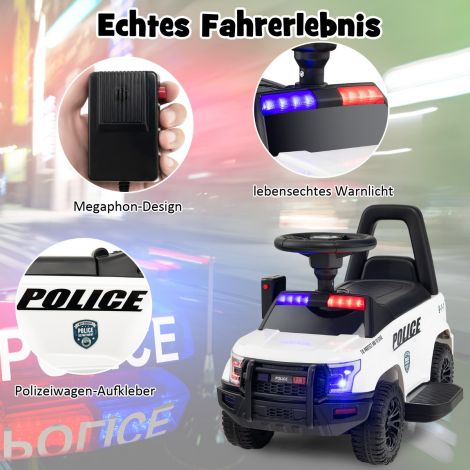 Politsei elektriauto lastele 6V elektriline lasteauto panipaigaga valge