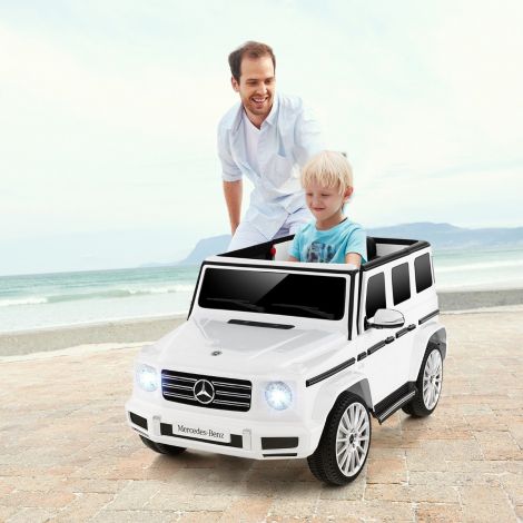 Elektriauto lastele Mercedes Benz G500 laste elektriauto kaugjuhtimispuldiga valge