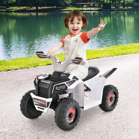 6V laste elektriline ATV edasi-/tagurpidilülitiga, laste mini elektri-ATV, valge