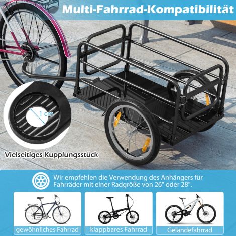 jalgrattahaagis kaubahaagis kokkupandav katte, haakeseadme ja helkuritega 145,5 × 61 × 58 cm