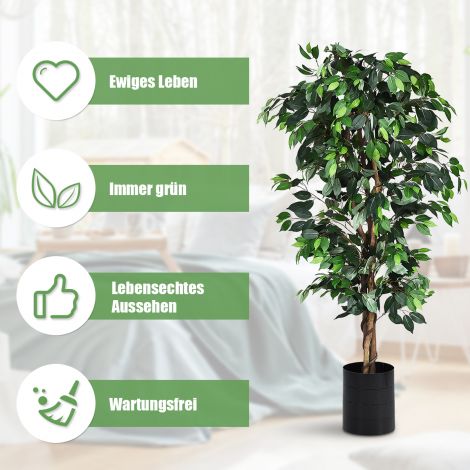 180 cm toataim dekoratiivne kunsttaim dekotaim 1008 lehe ja naturaalse tüvega