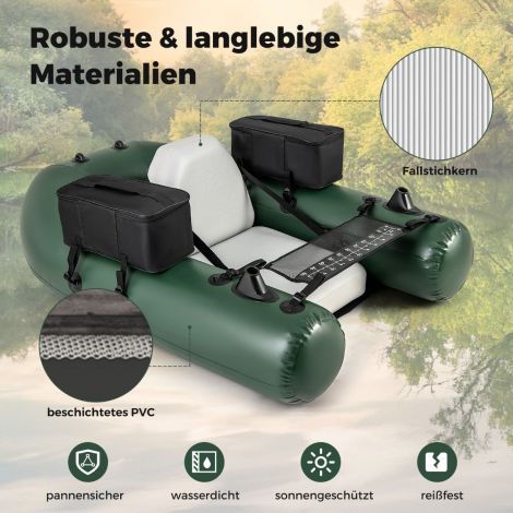 Täispuhutav kalapüügi kummipaat seljatoega aerupaat 157 × 114 × 35 cm