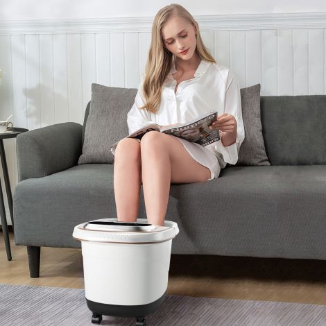 Jalavanni massaažiseade rullikutega 35–48℃ elektriline jalavann dušimassaaž pruun