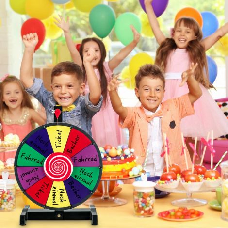 12-tolline õnneratas pööramiseks koos kustukummi ja markeerimispliiatsiga Lucky Wheel loterii- ja sõnamängude jaoks
