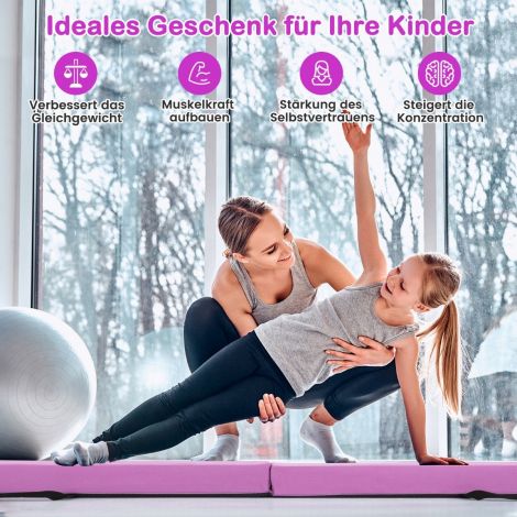 210 cm tasakaalupoom võimlemispoom kokkupandav turnipoom libisemiskindel tasakaalupoom kuni 73 kg lilla