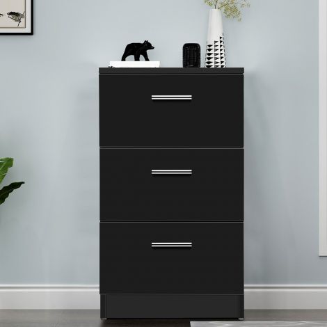 Öölaud öökapp sahtlikummut 3 sahtliga puitlaastplaat 38 x 67 x 35 cm must