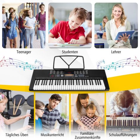 Klaverklaviatuur algajatele 61 klahviga digitaalklaver 300 heliga