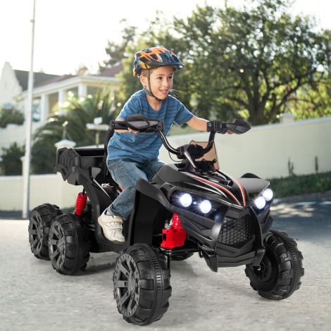 12V elektriline laste ATV panipaigaga ja LED-tuledega, mini elektri-ATV 3–6 km/h must