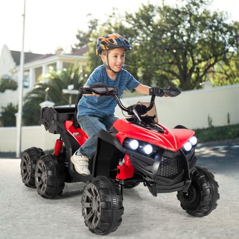 12V elektriline lastequad panipaigaga ja LED-tuledega mini elektriquad 3–6 km/h punane